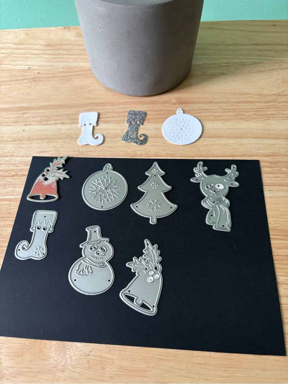 Holiday Metal Cutting Die Set - Silver Christmas Shapes